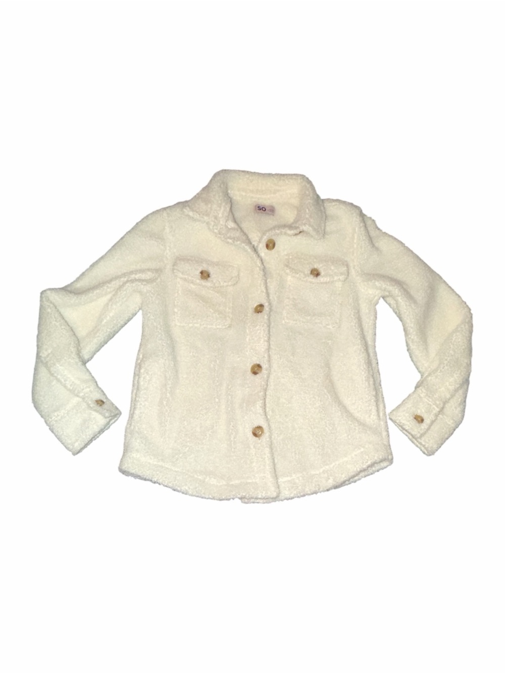 SO Cream Sherpa Button Jacket